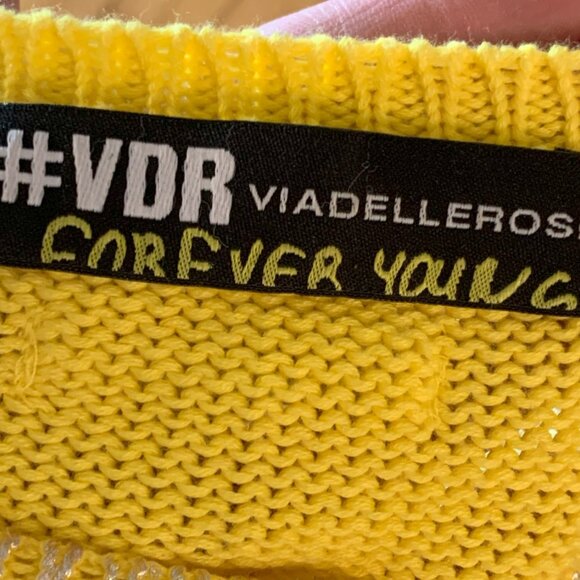 Yellow and Metallic Distressed Sweater - Picture 3 of 5